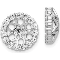 14K White Gold Diamond Earring Jackets with Round Diamonds - 0.035 Carats Total Diamond Weight by Monteluci Fine Jewelry
