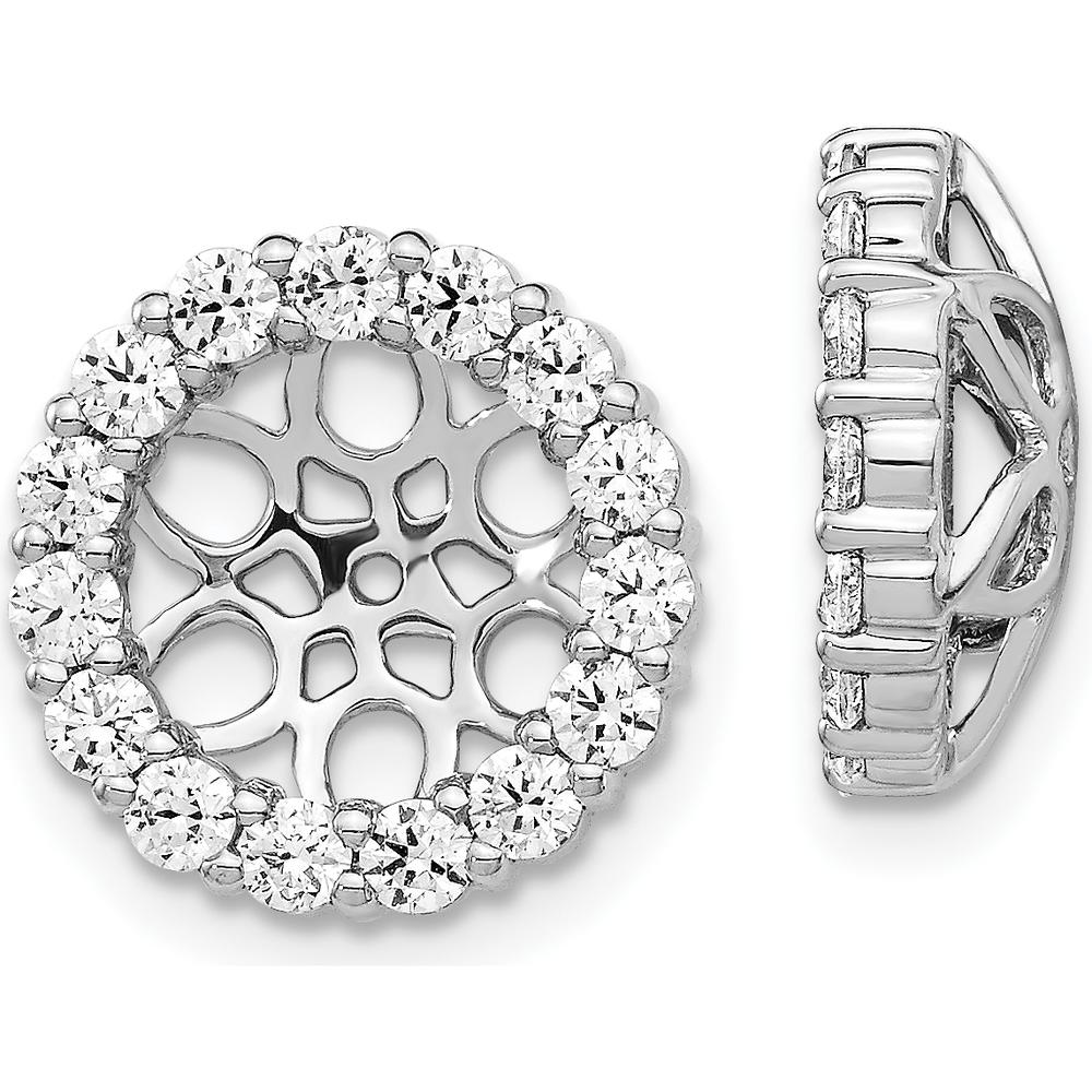 14K White Gold Diamond Earring Jackets with Round Diamonds - 0.035 Carats Total Diamond Weight by Monteluci Fine Jewelry