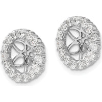 14K White Gold Diamond Earring Jackets with Round Diamonds - 0.035 Carats Total Diamond Weight by Monteluci Fine Jewelry