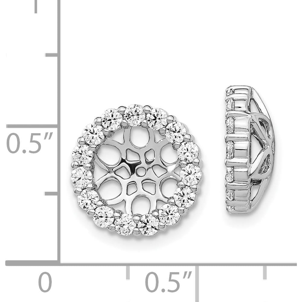 14K White Gold Diamond Earring Jackets with Round Diamonds - 0.035 Carats Total Diamond Weight by Monteluci Fine Jewelry
