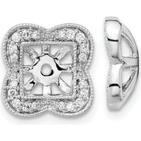 14K White Gold Diamond Earring Jackets with Round Diamonds - 0.06 Carat Total Diamond Weight by Oro Pregiato