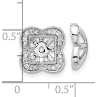 14K White Gold Diamond Earring Jackets with Round Diamonds - 0.06 Carat Total Diamond Weight by Oro Pregiato