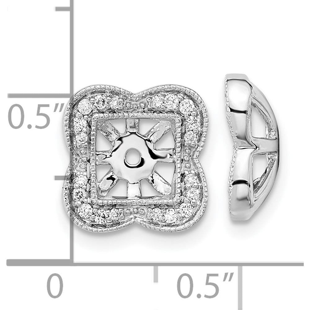 14K White Gold Diamond Earring Jackets with Round Diamonds - 0.06 Carat Total Diamond Weight by Oro Pregiato