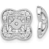 14K White Gold Diamond Earring Jackets with Round Diamonds - 0.18 Carat Total Diamond Weight by Oro Pregiato