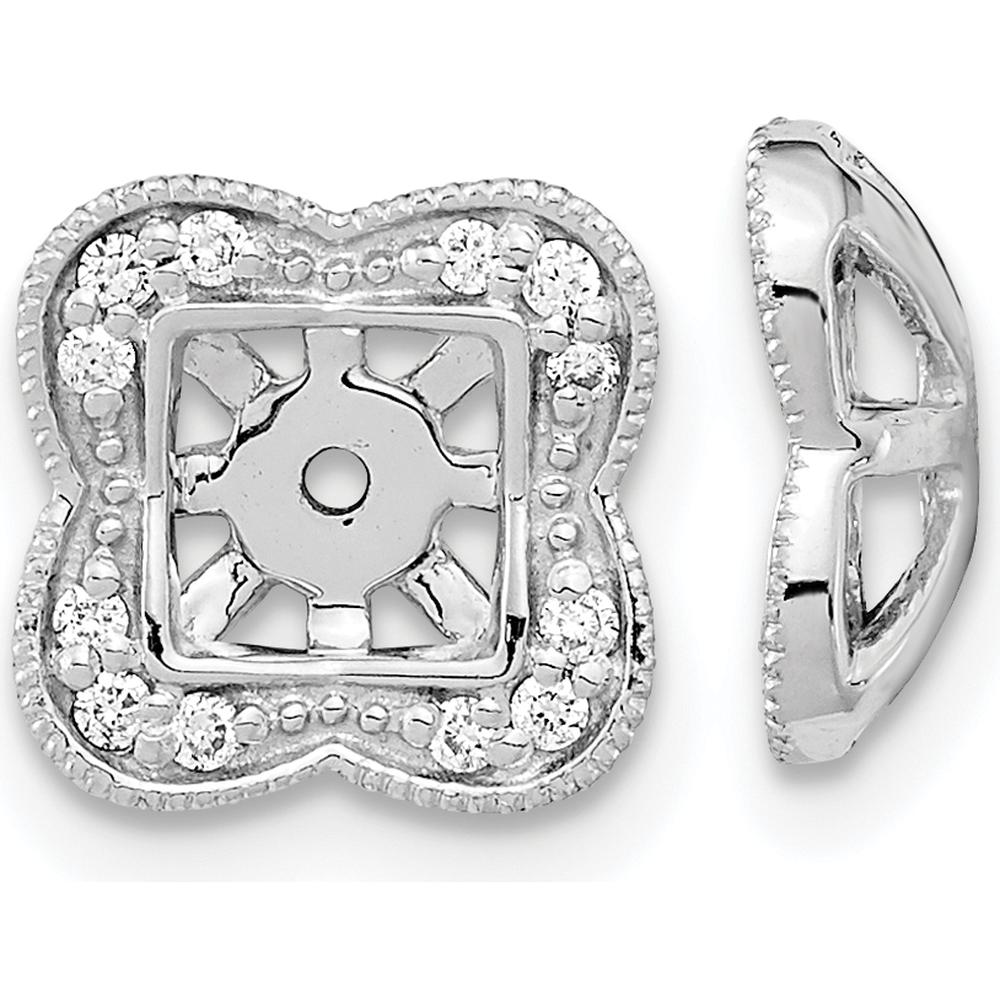 14K White Gold Diamond Earring Jackets with Round Diamonds - 0.18 Carat Total Diamond Weight by Oro Pregiato