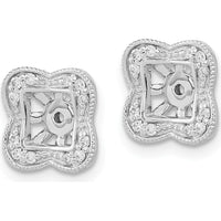 14K White Gold Diamond Earring Jackets with Round Diamonds - 0.18 Carat Total Diamond Weight by Oro Pregiato