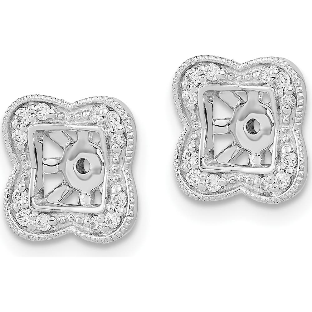 14K White Gold Diamond Earring Jackets with Round Diamonds - 0.18 Carat Total Diamond Weight by Oro Pregiato