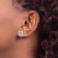 14K White Gold Diamond Earring Jackets with Round Diamonds - 0.18 Carat Total Diamond Weight by Oro Pregiato