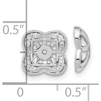 14K White Gold Diamond Earring Jackets with Round Diamonds - 0.18 Carat Total Diamond Weight by Oro Pregiato
