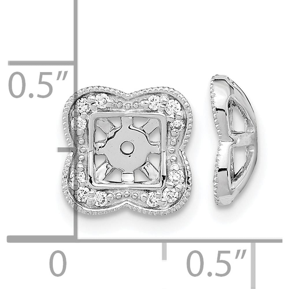 14K White Gold Diamond Earring Jackets with Round Diamonds - 0.18 Carat Total Diamond Weight by Oro Pregiato