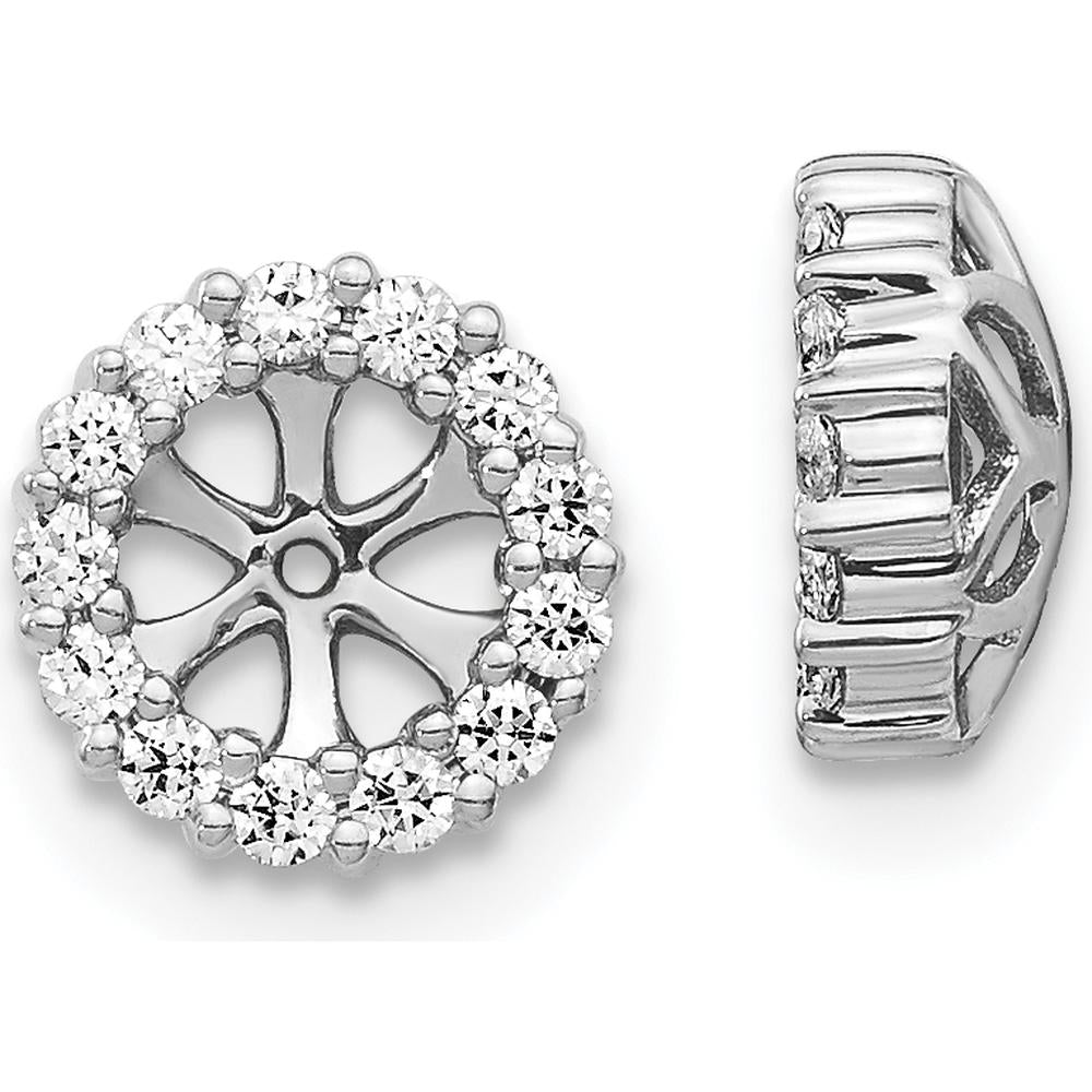14K White Gold Diamond Earring Jackets with Round Diamonds - 0.234 Carats Total Diamond Weight by Monteluci Fine Jewelry