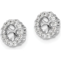 14K White Gold Diamond Earring Jackets with Round Diamonds - 0.234 Carats Total Diamond Weight by Monteluci Fine Jewelry