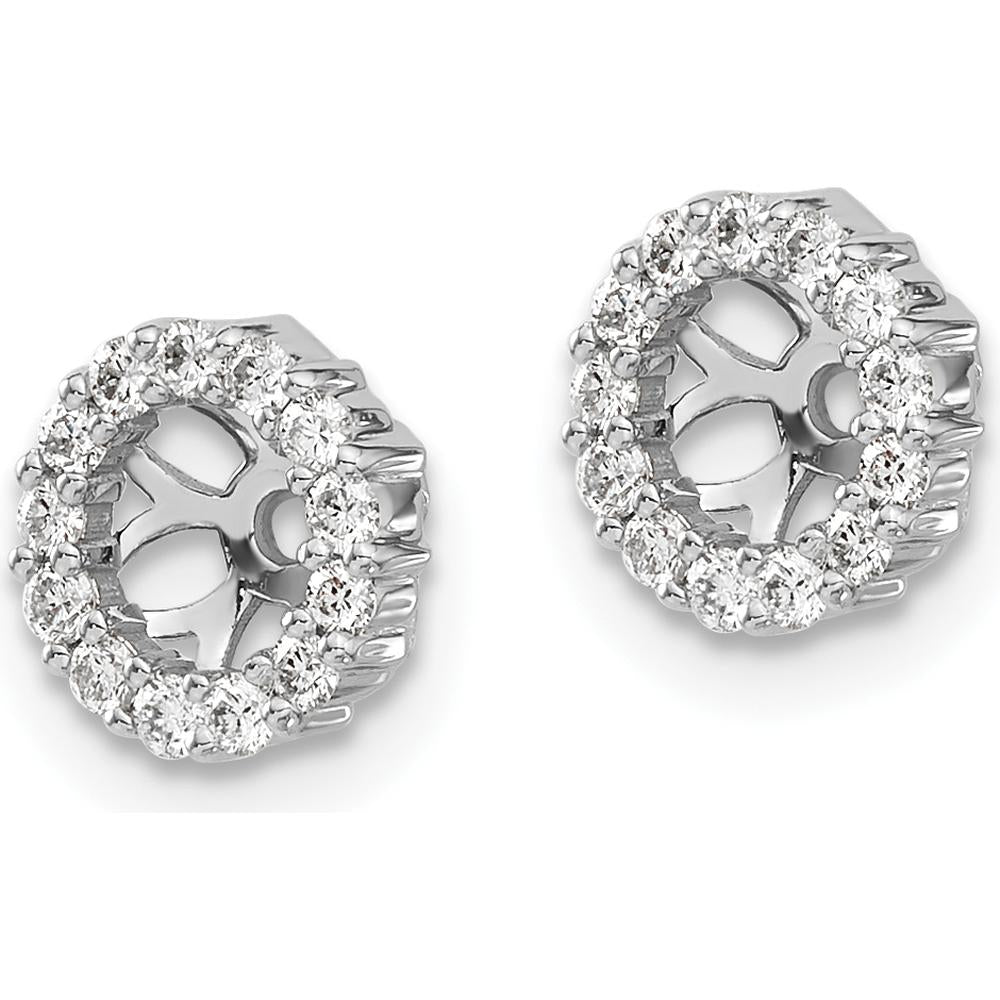 14K White Gold Diamond Earring Jackets with Round Diamonds - 0.234 Carats Total Diamond Weight by Monteluci Fine Jewelry