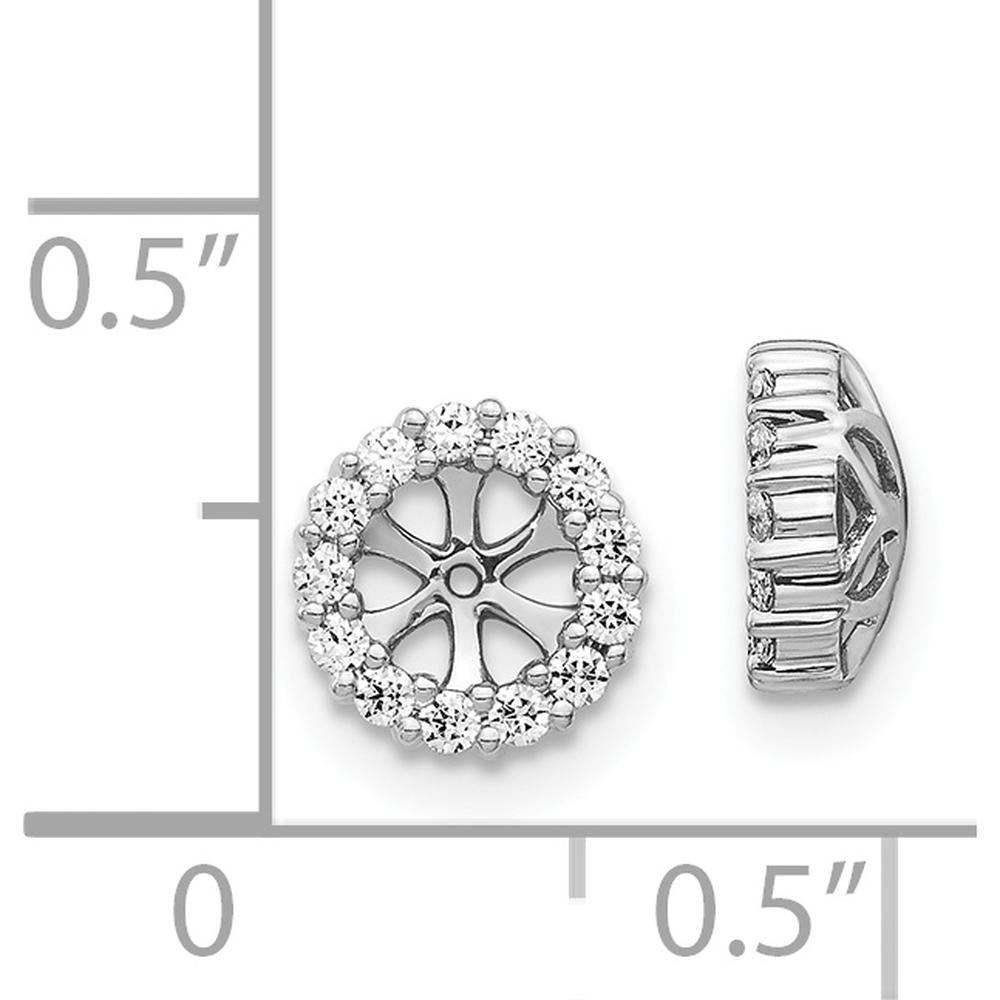 14K White Gold Diamond Earring Jackets with Round Diamonds - 0.234 Carats Total Diamond Weight by Monteluci Fine Jewelry