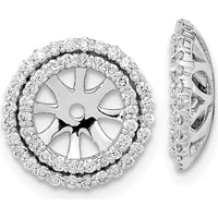 14K White Gold Diamond Earring Jackets with Round Diamonds - 0.50 Carat Total Diamond Weight by Oro Pregiato