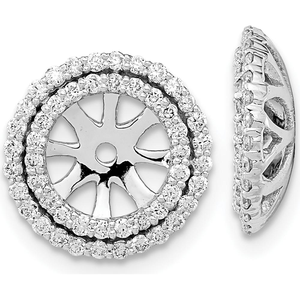 14K White Gold Diamond Earring Jackets with Round Diamonds - 0.50 Carat Total Diamond Weight by Oro Pregiato