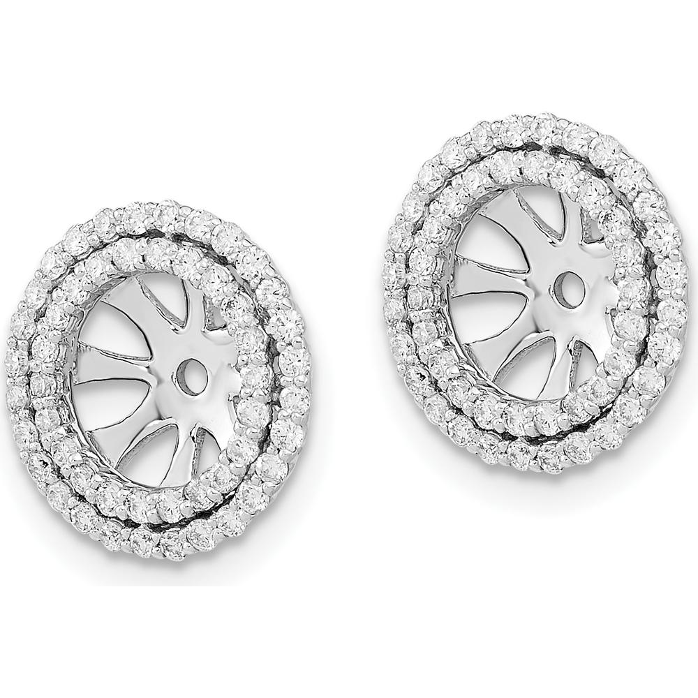 14K White Gold Diamond Earring Jackets with Round Diamonds - 0.50 Carat Total Diamond Weight by Oro Pregiato