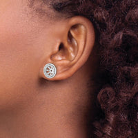 14K White Gold Diamond Earring Jackets with Round Diamonds - 0.50 Carat Total Diamond Weight by Oro Pregiato