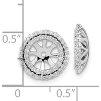 14K White Gold Diamond Earring Jackets with Round Diamonds - 0.50 Carat Total Diamond Weight by Oro Pregiato