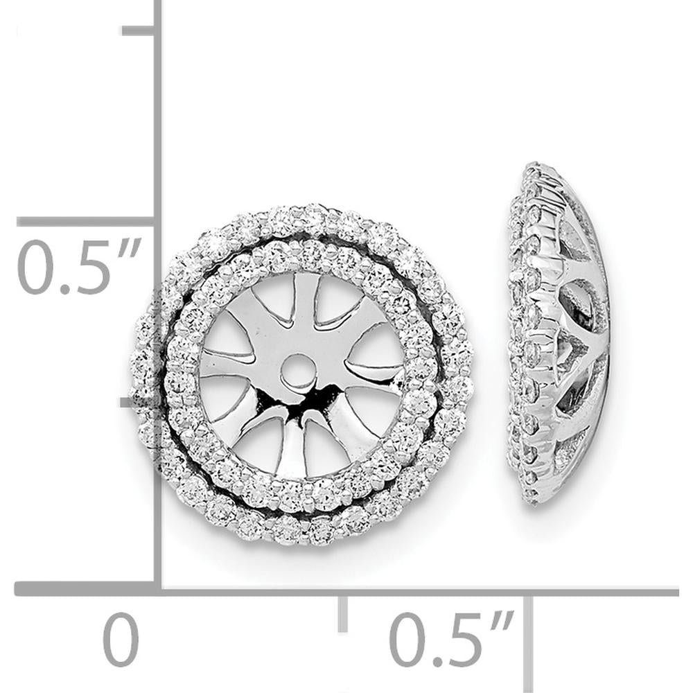 14K White Gold Diamond Earring Jackets with Round Diamonds - 0.50 Carat Total Diamond Weight by Oro Pregiato