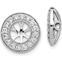 14K White Gold Diamond Earring Jackets with Round Diamonds - 0.75 Carats Total Diamond Weight by Monteluci Fine Jewelry