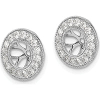 14K White Gold Diamond Earring Jackets with Round Diamonds - 0.75 Carats Total Diamond Weight by Monteluci Fine Jewelry