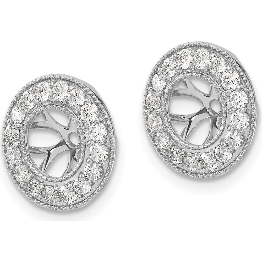 14K White Gold Diamond Earring Jackets with Round Diamonds - 0.75 Carats Total Diamond Weight by Monteluci Fine Jewelry