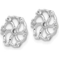 14K White Gold Diamond Earring Jackets with Round Faceted Diamonds - 0.18 Carats Total Diamond Weight by Monteluci Fine Jewelry