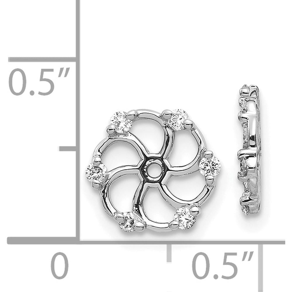 14K White Gold Diamond Earring Jackets with Round Faceted Diamonds - 0.18 Carats Total Diamond Weight by Monteluci Fine Jewelry