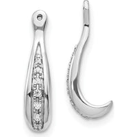 14K White Gold Diamond Earring Jackets with Round Natural Diamonds - 0.024 Carats Total Diamond Weight by Monteluci Fine Jewelry
