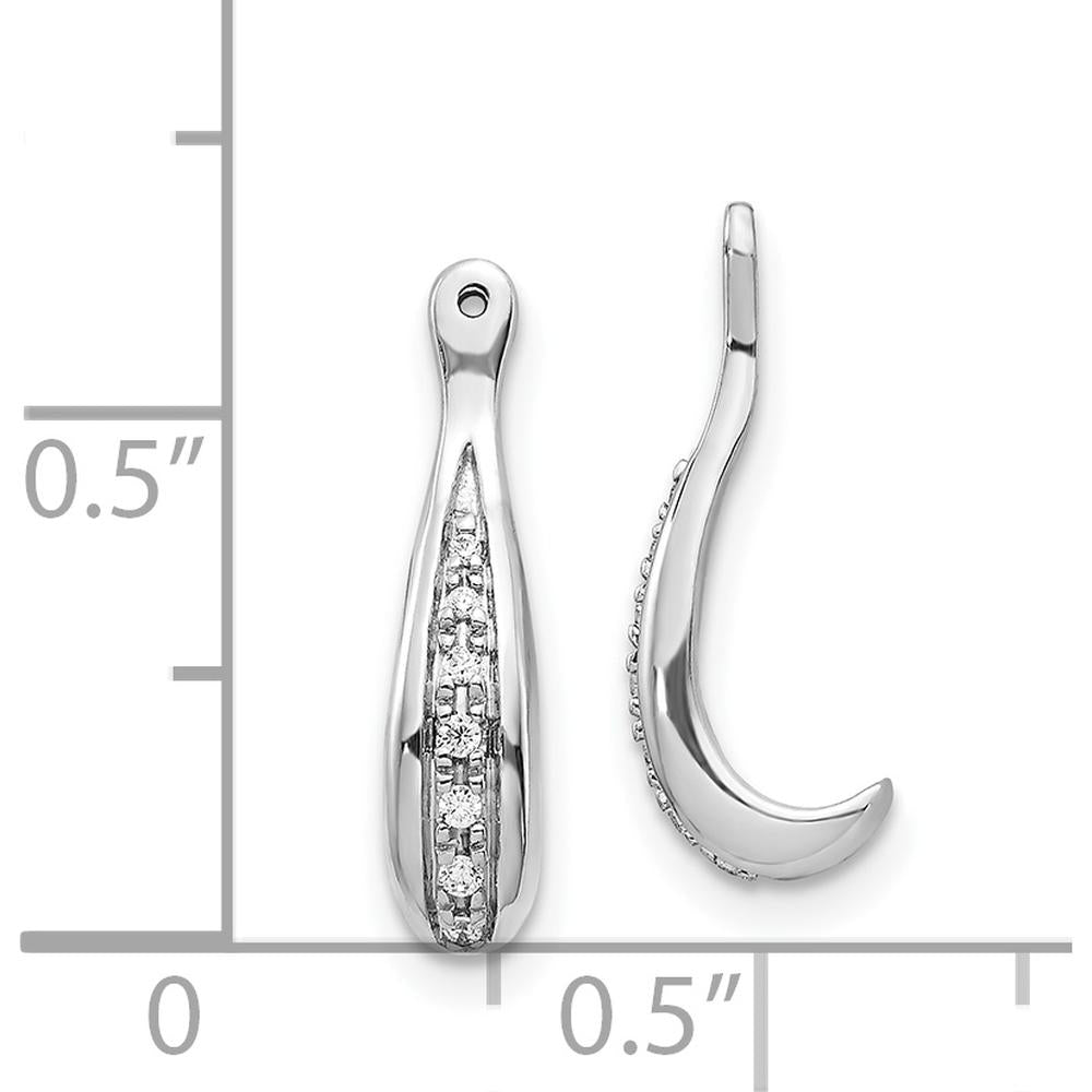 14K White Gold Diamond Earring Jackets with Round Natural Diamonds - 0.024 Carats Total Diamond Weight by Monteluci Fine Jewelry