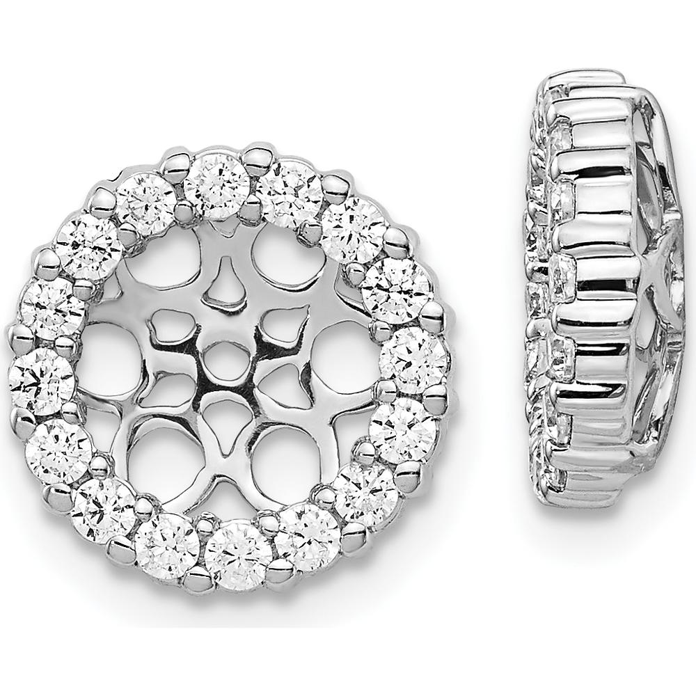 14K White Gold Diamond Earring Jackets with Round Natural Diamonds - 0.13 Carats Total Diamond Weight by Monteluci Fine Jewelry