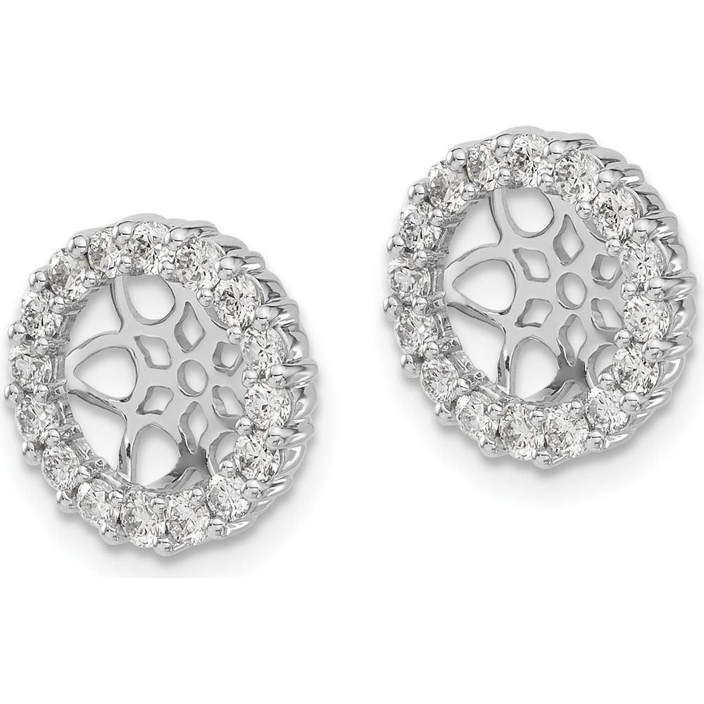 14K White Gold Diamond Earring Jackets with Round Natural Diamonds - 0.13 Carats Total Diamond Weight by Monteluci Fine Jewelry