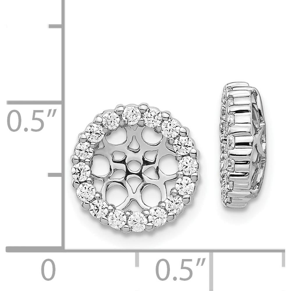 14K White Gold Diamond Earring Jackets with Round Natural Diamonds - 0.13 Carats Total Diamond Weight by Monteluci Fine Jewelry