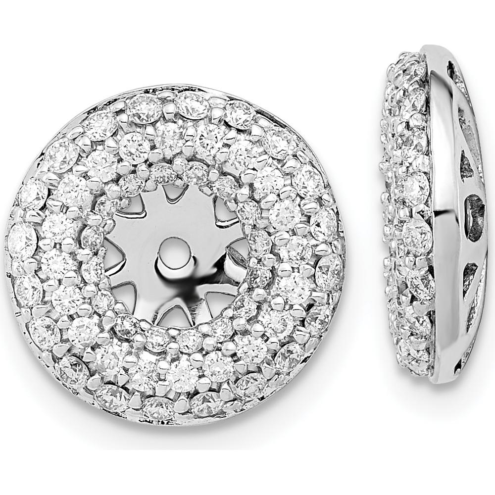 14K White Gold Diamond Earring Jackets with Round Natural Diamonds - 0.60 Carat Total Diamond Weight by Oro Pregiato