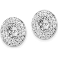 14K White Gold Diamond Earring Jackets with Round Natural Diamonds - 0.60 Carat Total Diamond Weight by Oro Pregiato