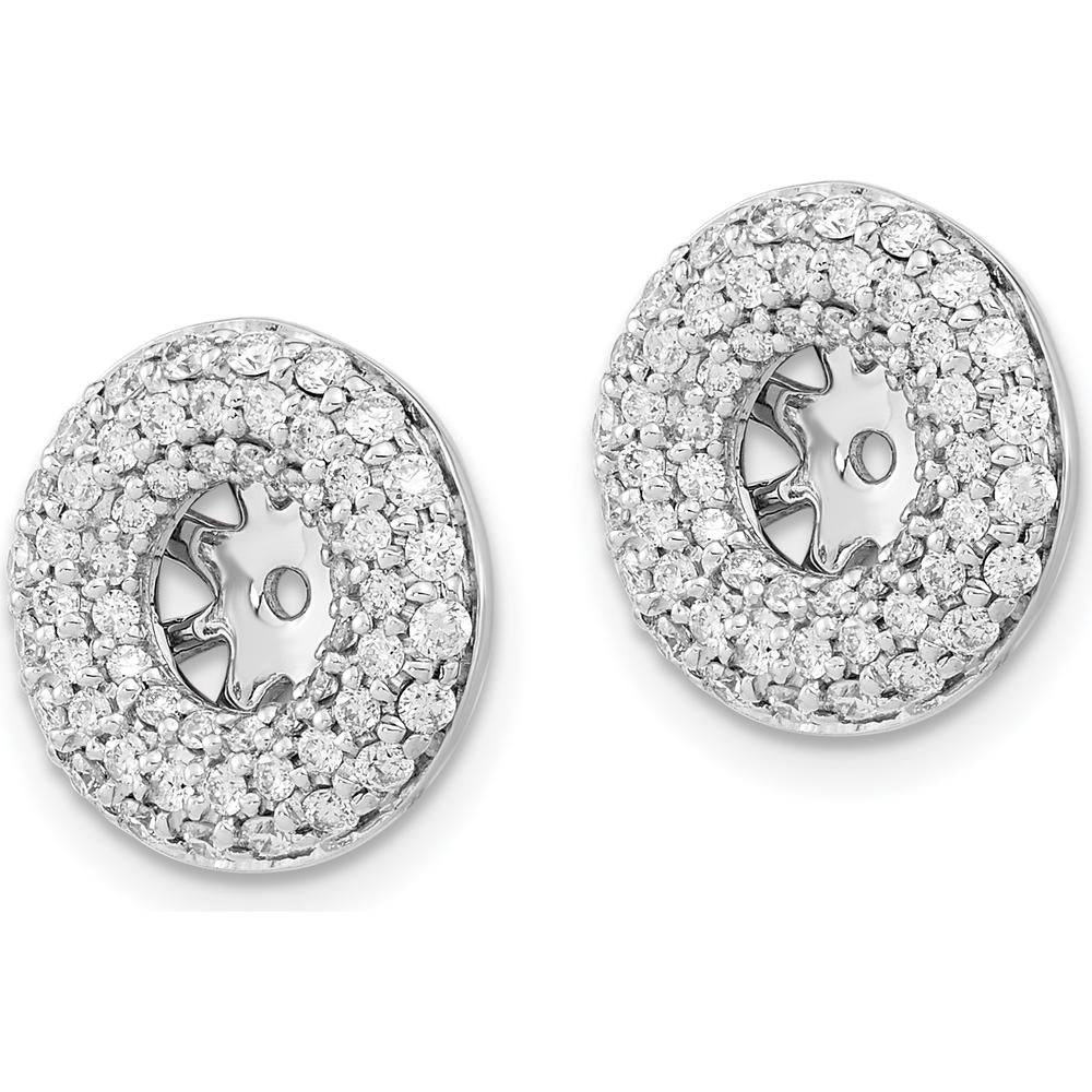 14K White Gold Diamond Earring Jackets with Round Natural Diamonds - 0.60 Carat Total Diamond Weight by Oro Pregiato