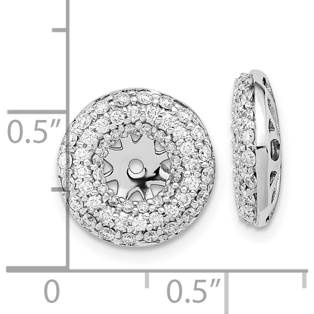 14K White Gold Diamond Earring Jackets with Round Natural Diamonds - 0.60 Carat Total Diamond Weight by Oro Pregiato