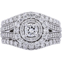 14K White Gold Diamond Engagement Ring with 2.00 Carat Total Diamond Weight - 3/8 Carat Center Stone