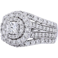 14K White Gold Diamond Engagement Ring with 2.00 Carat Total Diamond Weight - 3/8 Carat Center Stone
