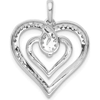 14K White Gold Diamond Entwined Heart Pendant - 1/6 Carat Total Diamond Weight by Monteluci Fine Jewelry