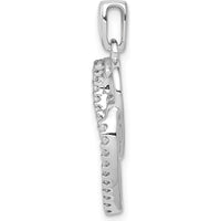 14K White Gold Diamond Entwined Hearts Pendant - 0.10 Carat Total Diamond Weight by Monteluci Fine Jewelry