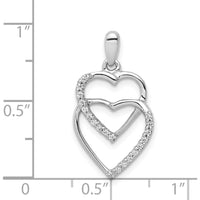 14K White Gold Diamond Entwined Hearts Pendant - 0.10 Carat Total Diamond Weight by Monteluci Fine Jewelry