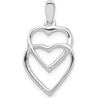 14K White Gold Diamond Entwined Hearts Pendant - 0.10 Carat Total Diamond Weight by Monteluci Fine Jewelry