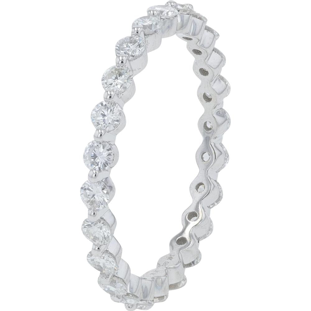 14K White Gold Diamond Eternity Band - 0.95 Carat Total Diamond Weight