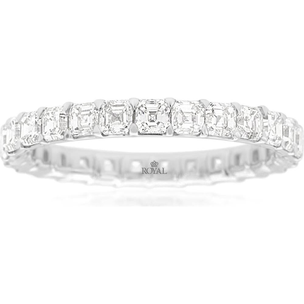 14K White Gold Diamond Eternity Band - 2.25 Carats Total Diamond Weight