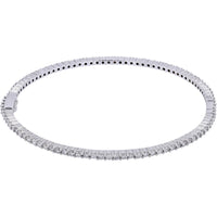 14K White Gold Diamond Eternity Bangle - 3.00 Carat Total Diamond Weight