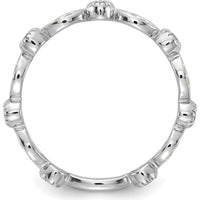 14K White Gold Diamond Fancy Band with Round Diamonds - 0.03 Carat Total Diamond Weight by 0