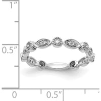 14K White Gold Diamond Fancy Band with Round Diamonds - 0.03 Carat Total Diamond Weight by 0
