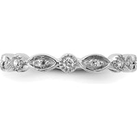 14K White Gold Diamond Fancy Band with Round Diamonds - 0.03 Carat Total Diamond Weight by 0